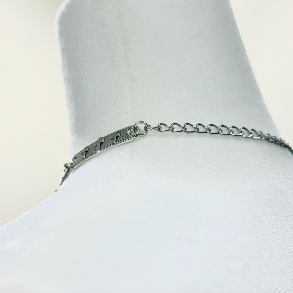 Silver Cross Choker Necklace - Picture 3 of 4
